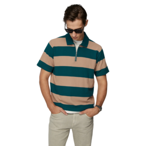 เสื้อโปโลลายทางทรงหลวม