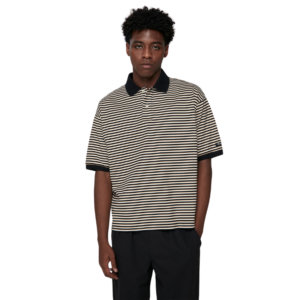 เสื้อโปโลสีดำลายทางแบบสบายๆ