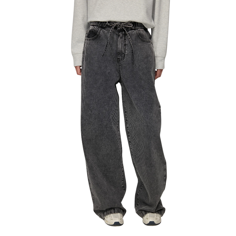 กางเกงขายาวทรงขากว้างแบบมีเชือกผูก